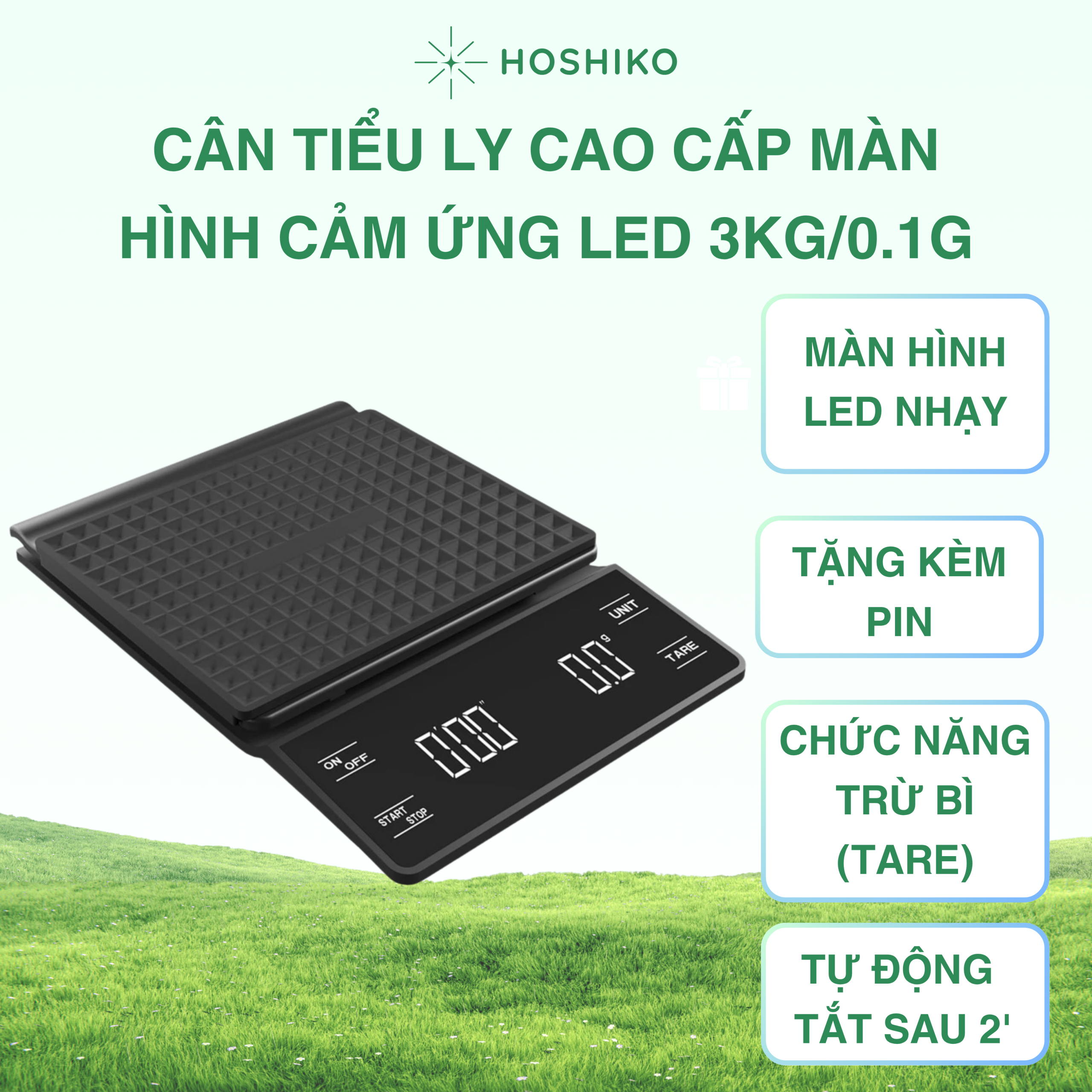 Cân tiểu ly điện tử nhà bếp màn hình Led định lượng 3kg - Ảnh 3