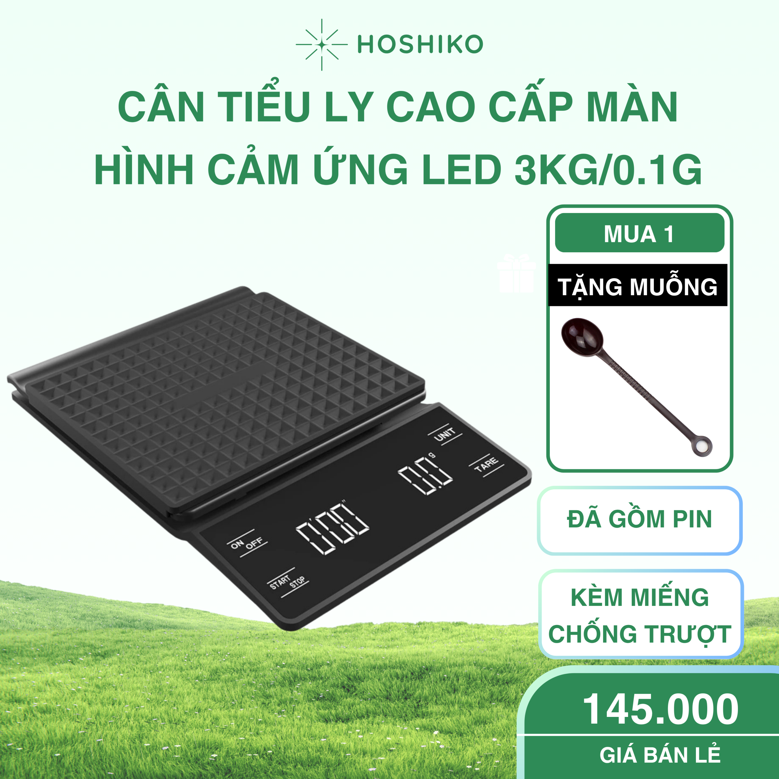 Cân tiểu ly điện tử nhà bếp màn hình Led định lượng 3kg - Ảnh 2