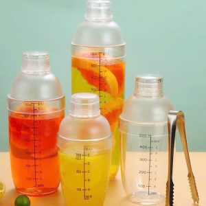 Bình lắc pha chế shaker nhựa vạch đen 530ml/70ml